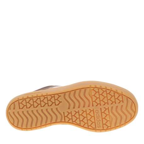 Baskets marron en cuir à talon plateforme avec des lacets plats et logo rose - Image 5