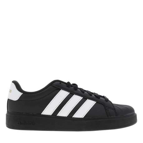 Baskets skate noires à talon plat avec une empeigne caoutchouc - Image 2