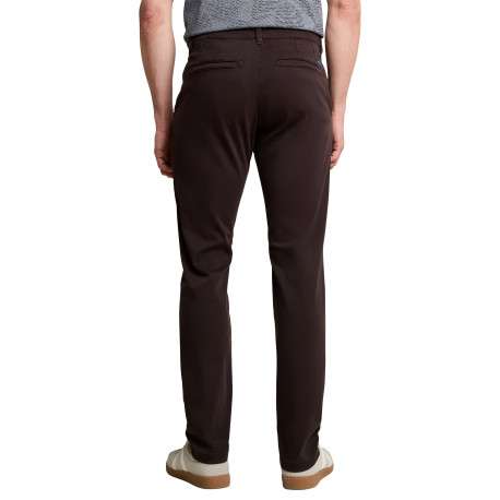 Pantalon chino en coton marron à coupe droite pourvu de poches - Image 2