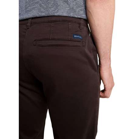 Pantalon chino en coton marron à coupe droite pourvu de poches - Image 3