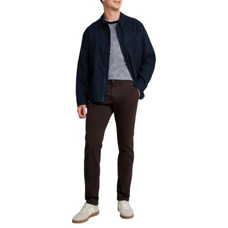 Pantalon chino en coton marron à coupe droite pourvu de poches - Image 4