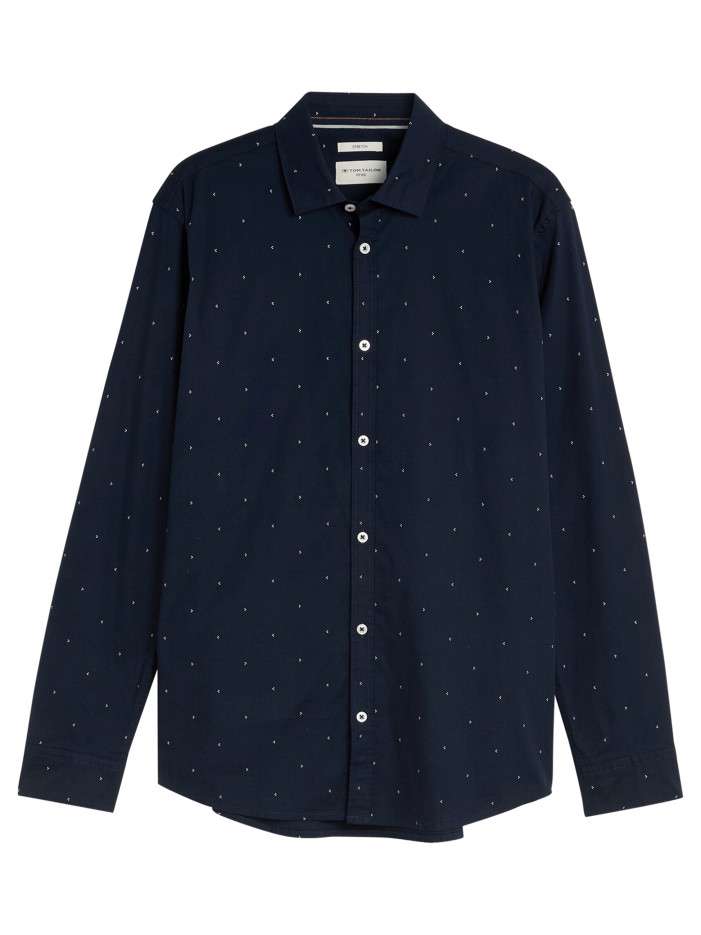 Chemise en coton marine à...
