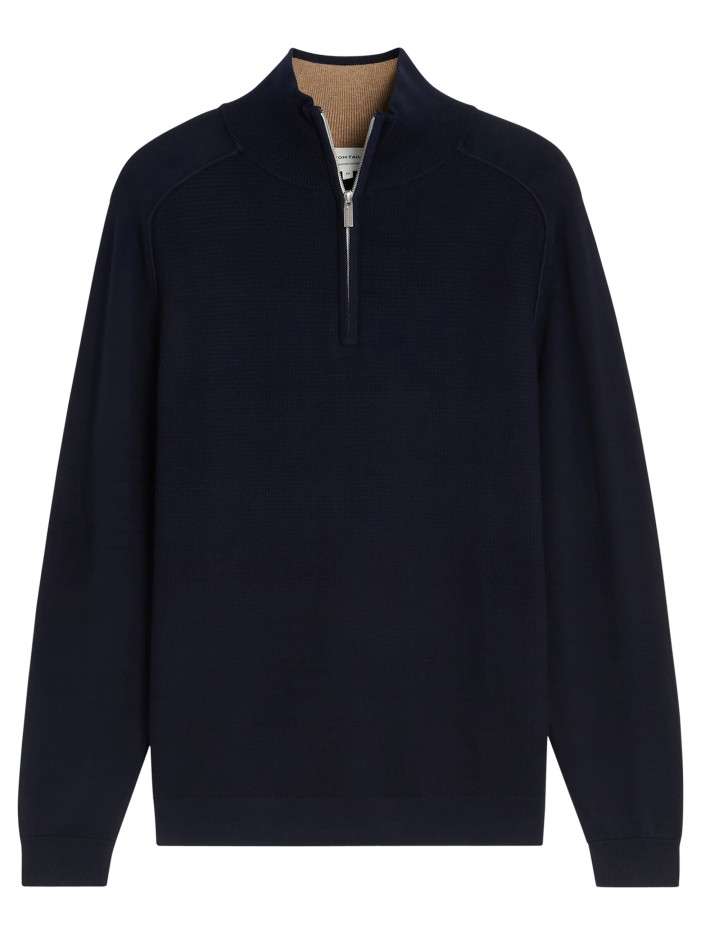 Pull en coton marine à...