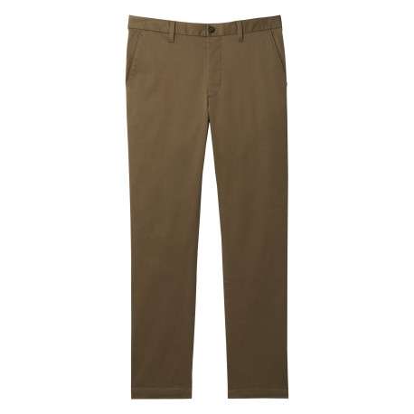 Pantalon chino en coton taupe coupe slim pourvu de poches italiennes