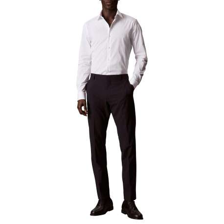 Chemise en coton blanche à coupe droite pourvue d'un col à revers - Image 2