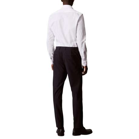 Chemise en coton blanche à coupe droite pourvue d'un col à revers - Image 3