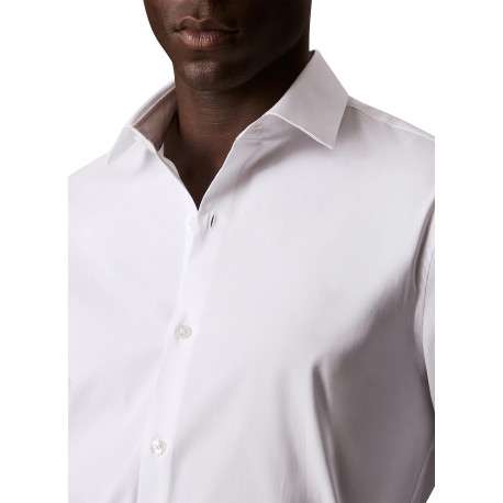 Chemise en coton blanche à coupe droite pourvue d'un col à revers - Image 4