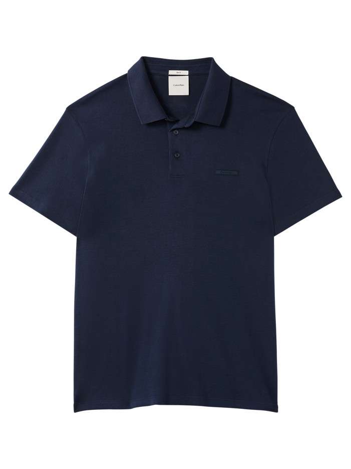 Polo en coton marine à...