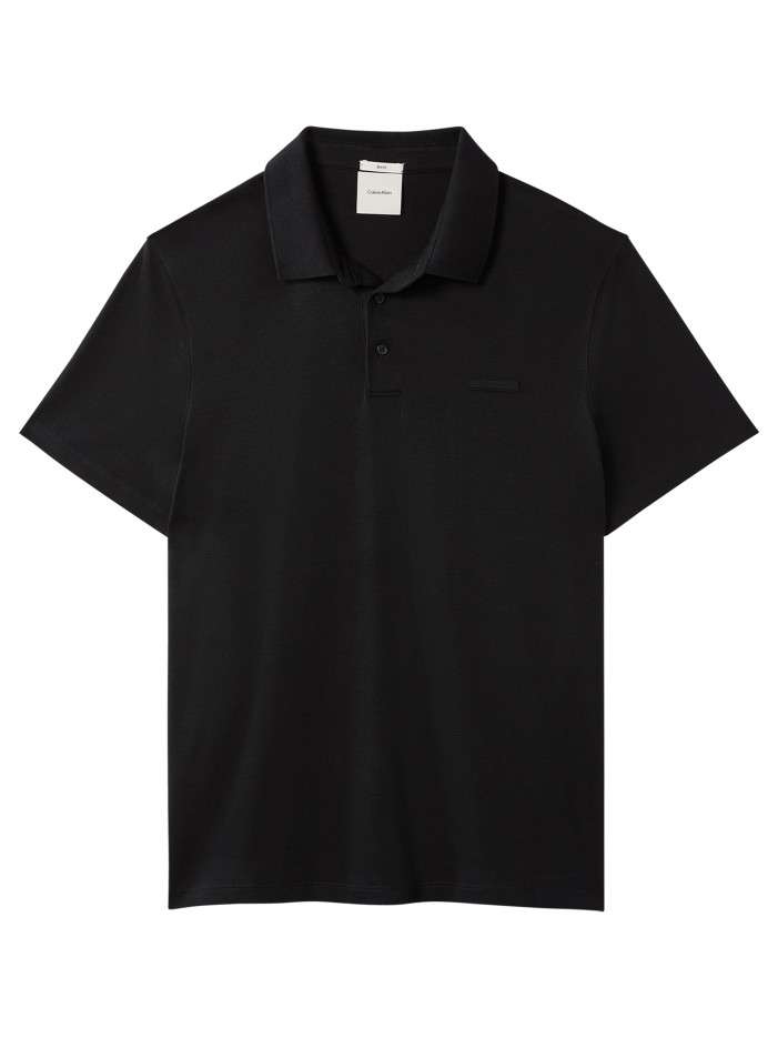 Polo en coton noir à coupe...