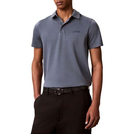 Polo en coton petrole à coupe droite pourvu d'un col boutonné - Image 2