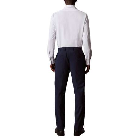 Chemise en coton mélangé blanche à coupe droite pourvue d'un col à revers - Image 3