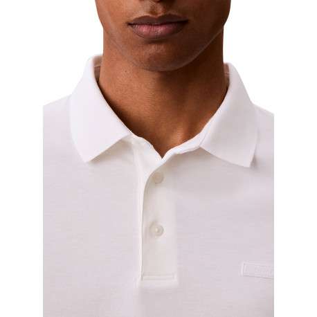 Polo en coton blanc à coupe droite pourvu d'un col à revers boutonné - Image 4