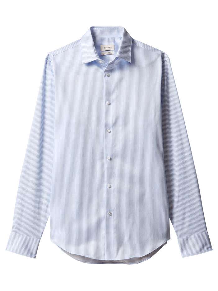 Chemise en coton bleue à...