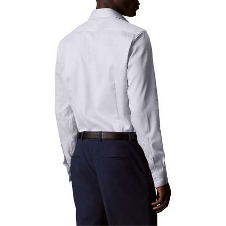 Chemise en coton bleu clair à coupe droite pourvue d'un col à revers - Image 3