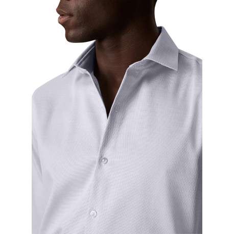 Chemise en coton bleu clair à coupe droite pourvue d'un col à revers - Image 4