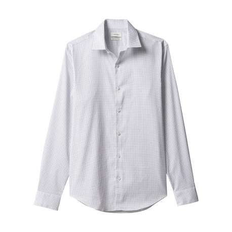 Chemise en coton blanche à coupe droite ornée d'un motif géométrique