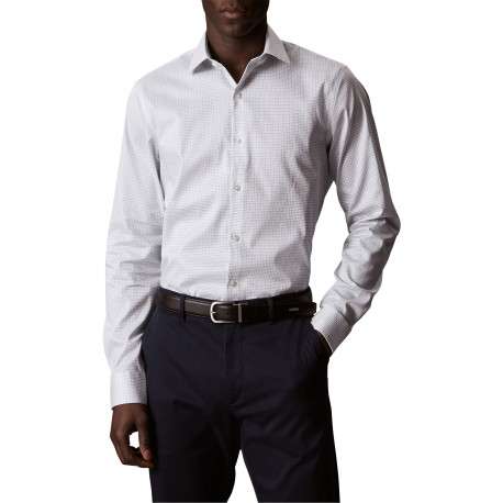 Chemise en coton blanche à coupe droite ornée d'un motif géométrique - Image 2