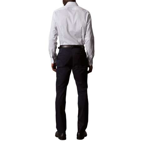 Chemise en coton blanche à coupe droite ornée d'un motif géométrique - Image 3