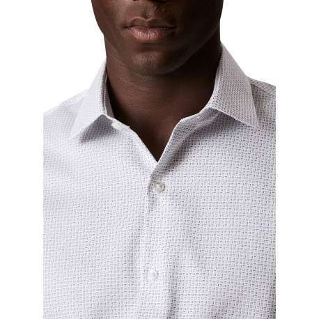 Chemise en coton blanche à coupe droite ornée d'un motif géométrique - Image 5