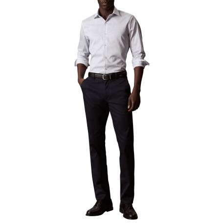 Chemise en coton blanche à coupe droite ornée d'un motif géométrique - Image 6