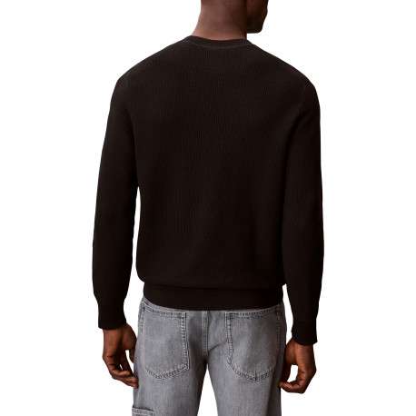 Pull en coton noir à coupe ajustée pourvu du logo de la marque - Image 3