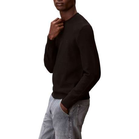 Pull en coton noir à coupe ajustée pourvu du logo de la marque - Image 5