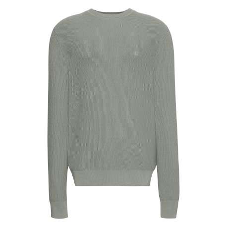 Pull en coton kaki à coupe ajustée pourvu du logo de la marque