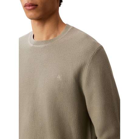 Pull en coton kaki à coupe ajustée pourvu du logo de la marque - Image 4