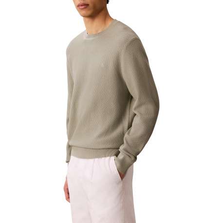Pull en coton kaki à coupe ajustée pourvu du logo de la marque - Image 5