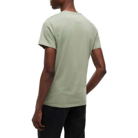 T-shirt en coton olive à coupe droite pourvu d'un col rond côtelé - Image 3