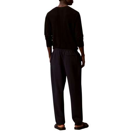 Pantalon Chino marine uni avec une coupe cigarette et une taille élastiquée - Image 3