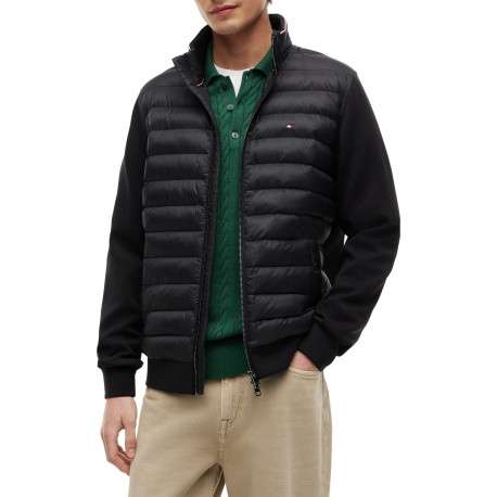 Blouson en coton mélangé noir à coupe ajustée pourvu d'un col montant - Image 2