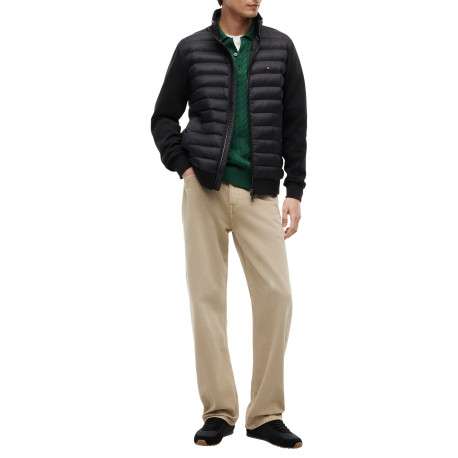Blouson en coton mélangé noir à coupe ajustée pourvu d'un col montant - Image 5