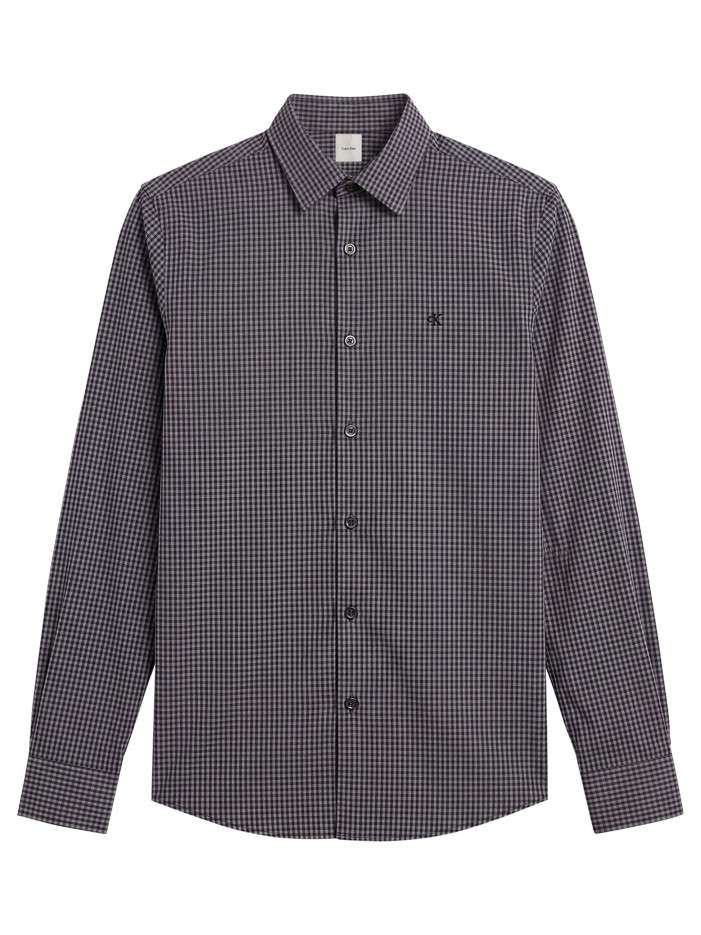 Chemise en coton bleue à...