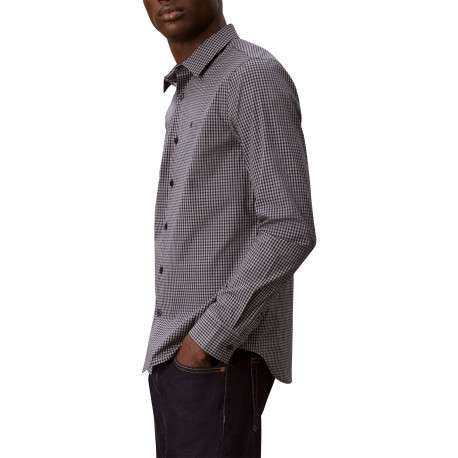 Chemise en coton bleue à carreaux avec une coupe ajustée et un col à revers - Image 5