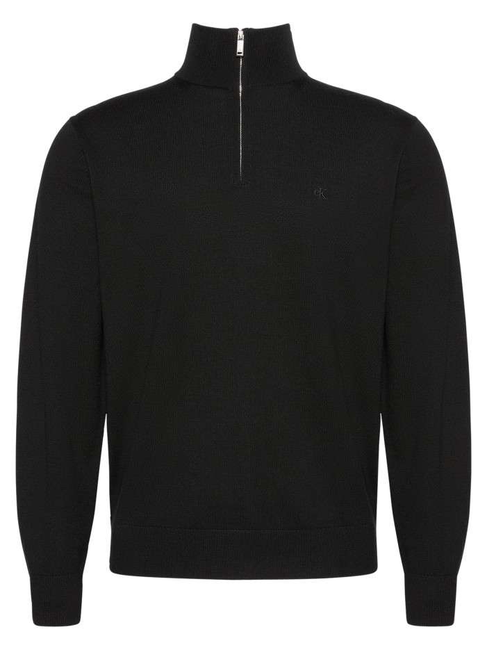 Pull en laine noir uni avec...