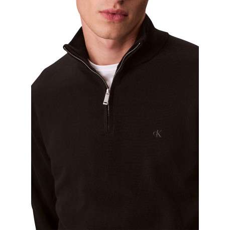 Pull en laine noir uni avec une coupe droite et un col camionneur - Image 4