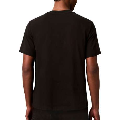 T-shirt en coton noir à imprimé avec une coupe droite et un col rond - Image 3