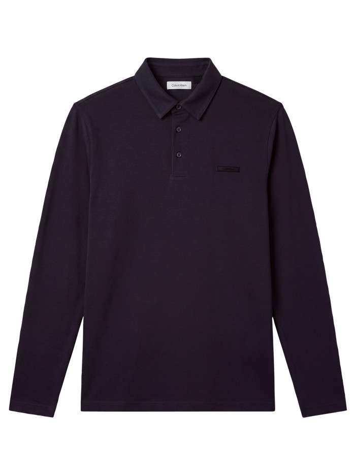 Polo en coton marine uni...