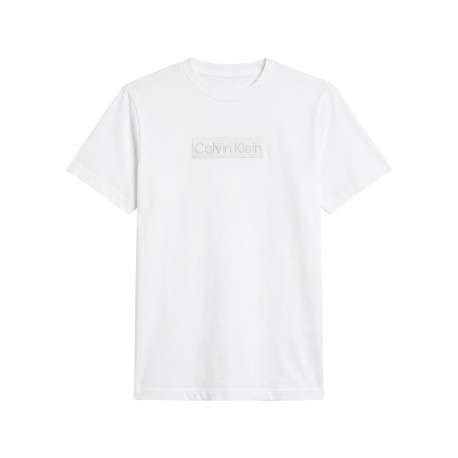 T-shirt en coton blanc à imprimé avec une coupe droite et un col rond