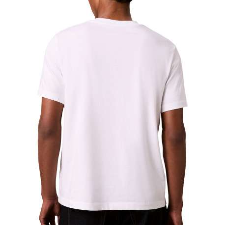 T-shirt en coton blanc à imprimé avec une coupe droite et un col rond - Image 3