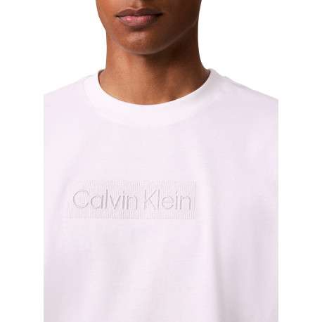 T-shirt en coton blanc à imprimé avec une coupe droite et un col rond - Image 4