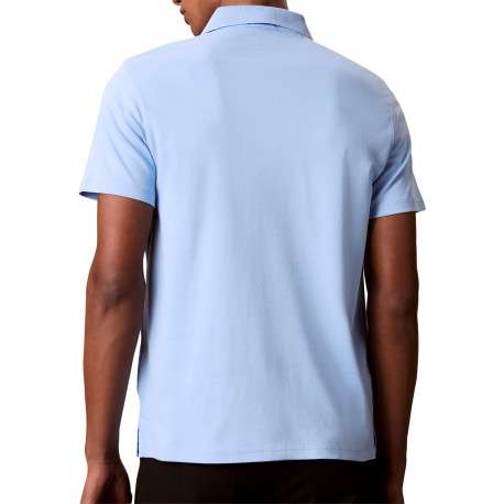 Polo en coton ciel uni avec une coupe droite et un col à revers - Image 3