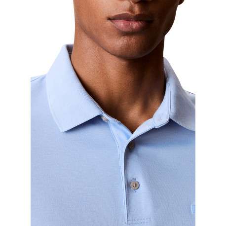 Polo en coton ciel uni avec une coupe droite et un col à revers - Image 5