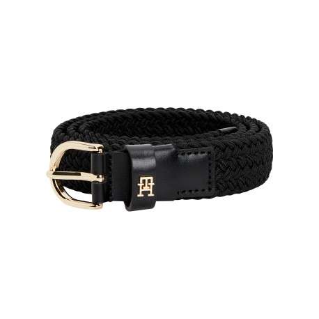 Ceinture noire tressée pourvue du logo de la marque sur le passant - Image 4