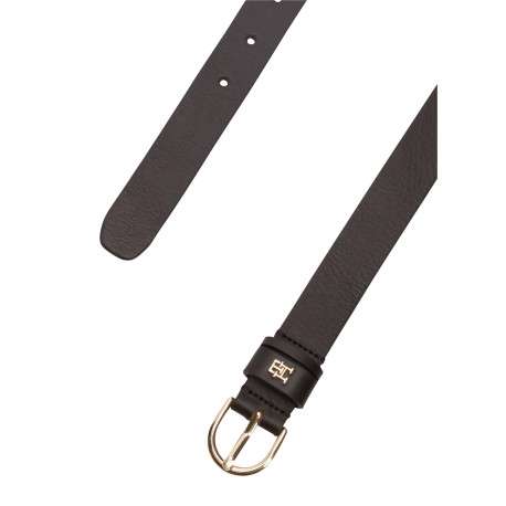 Ceinture en cuir de vache marron pourvue du logo de la marque - Image 2