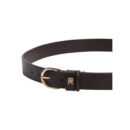 Ceinture en cuir de vache marron pourvue du logo de la marque - Image 3