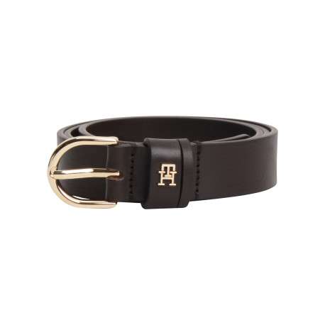 Ceinture en cuir de vache marron pourvue du logo de la marque - Image 4