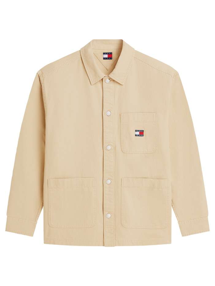 Surchemise en coton beige à...