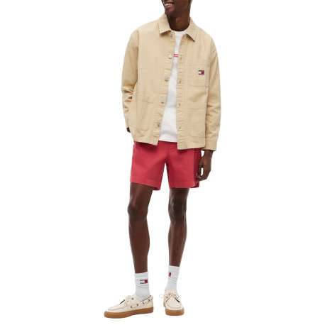 Surchemise en coton beige à coupe droite pourvue d'une fermeture boutonnée - Image 6